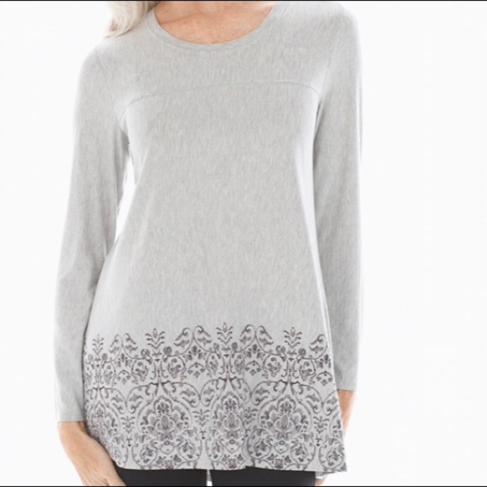 Soma long sleeve yoke neck shirt in heathered grey